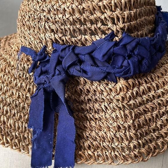 Vintage LANVIN raffia straw vacation sun bucket hat main image 9